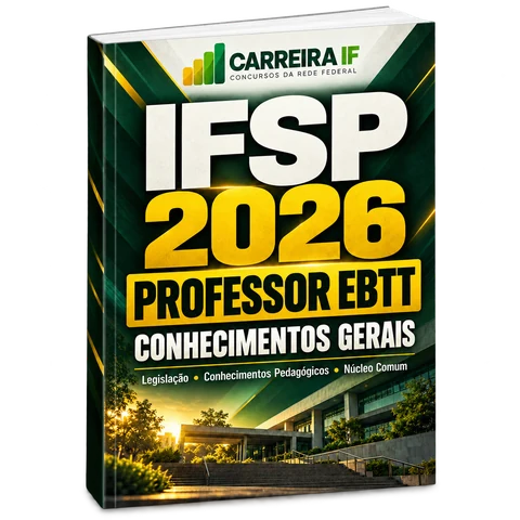 Mockup oficial da Apostila IFSP 2026 — Professor EBTT — Conhecimentos Gerais