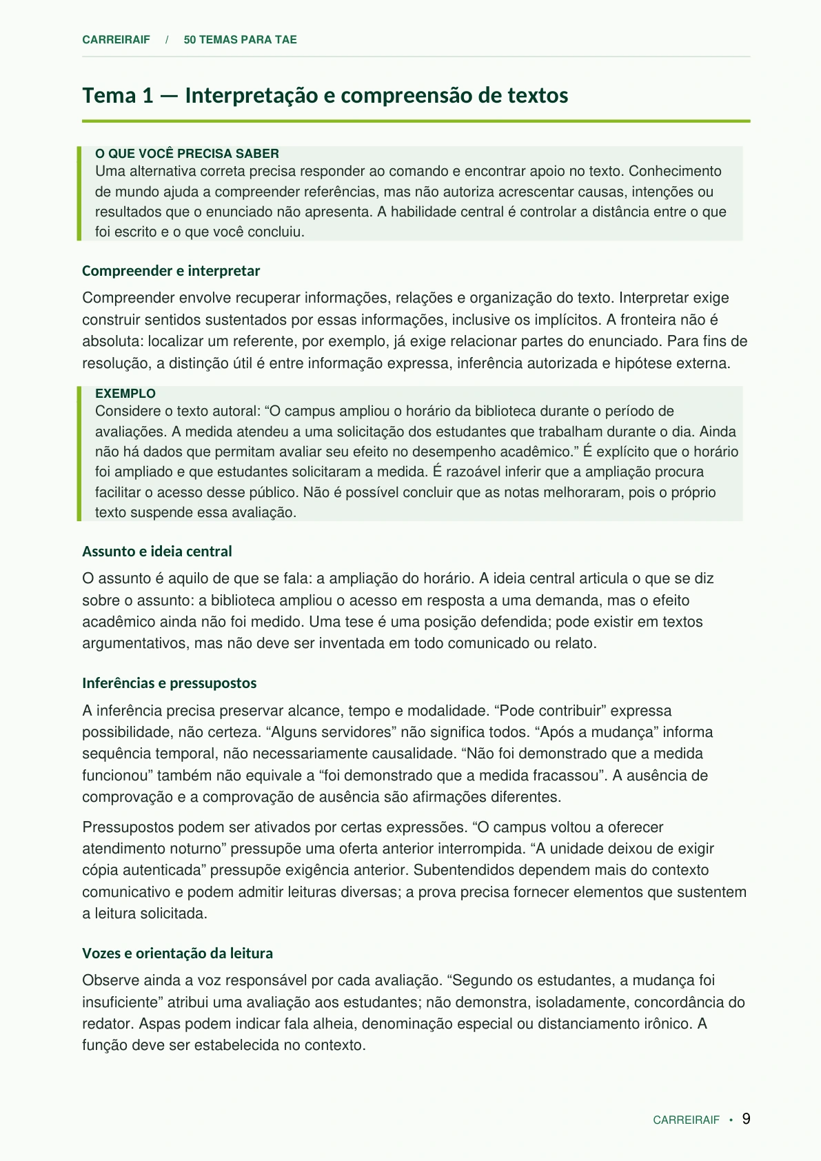 Página 9 do 50 Temas TAE: Entenda o tema