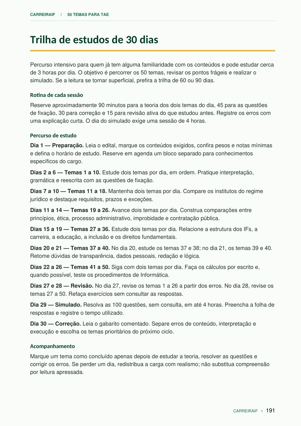 Página 191 do 50 Temas TAE: Saiba o que estudar
